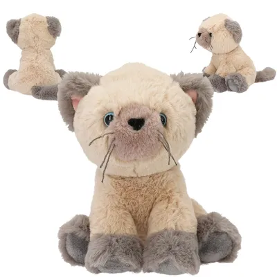 Produktbild von TOPModel Plüsch Katze Amber, Fur Ever Friends, Kuscheltier Plüschkatze, Beige und Grau, 16 cm, Geschenk für Kinder