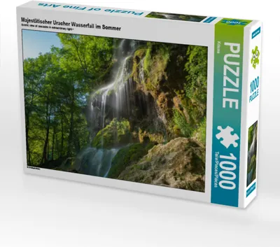 Produktbild von CALVENDO Puzzle Majestätischer Uracher Wasserfall im Sommer 1000 Teile Puzzle quer | 1000 Teile Lege-Größe 64x48cm Foto-Puzzle für glückliche Stunden