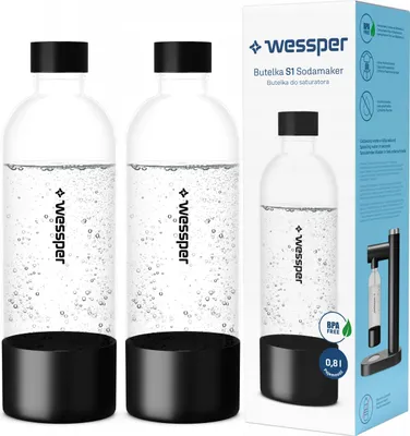 Produktbild von 2x Wessper S1 SodaMaker 0,8 l sytá láhev | láhev na vodu/šťávu bez BPA | láhev na sycenou vodu v syceném stavu