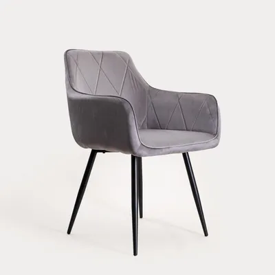 Produktbild von HOMLA FELLICE Veloursstuhl grau 56x61x86 cm