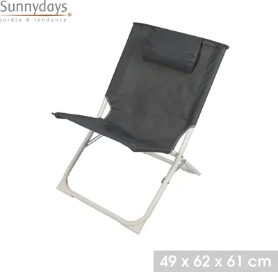 Produktbild von Sunnydays Strandstuhl Klappstuhl Strandliegestuhl LE HAVANA 224217 anthrazit