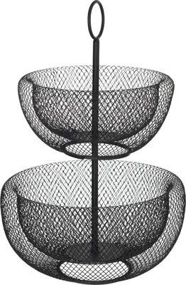 Produktbild von 5five Simply Smart Obstkorb 2 Ebnen Metall schwarz 43cm x 29,5cm
