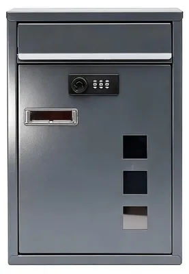 Produktbild von Briefkasten - Wandmontage - Codeschloss - Große Kapazität - Einfache Montage - 21,49×8,99×32 cm - Dunkelgrau