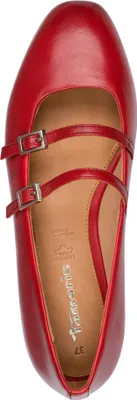 Produktbild von Tamaris Damen Riemchenballerina mit zwei Riemen und Karree Spitze 1-22142-44, Größe:40 EU, Farbe:Rot