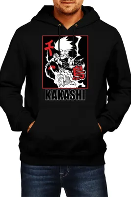 Obrázok produktu pre Pánska Mikina S Kapucňou Japan Animation Manga Anime Comics Naruto Hatake Kakashi 04 Chidori, Man 2XL / čierna