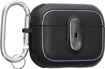 Produktbild von kwmobile Hülle kompatibel mit Apple Airpods Pro 2 Hülle - Kopfhörer Case - TPU Cover mit Karabiner - Stoßfeste Schutzhülle - Schwarz Schwarz