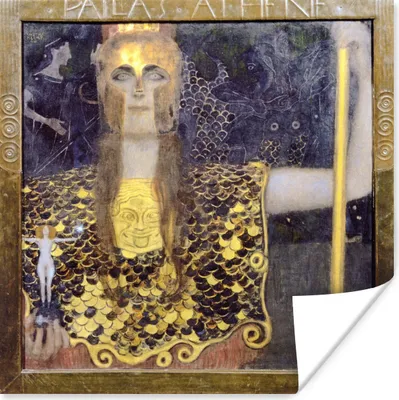 Produktbild von MuchoWow® Poster Pallas Athene - Gemälde von Gustav Klimt 30x30 cm - Wandposter - Printing