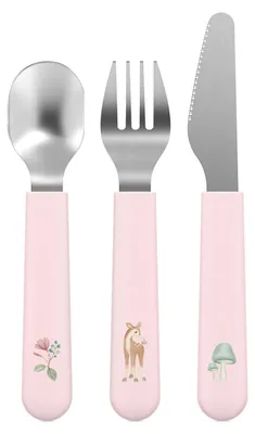 Productafbeelding van Kinderbestekset 3-delig - Fairy Garden - Roestvrij staal