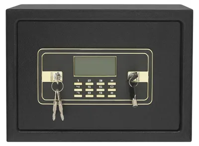 Produktbild von Safe - Elektronischer Tresor - 22 l Volumen - 35x25x25 cm - Herausnehmbarer Fachboden - Wasserdichte Stahlkonstruktion - Schwarz
