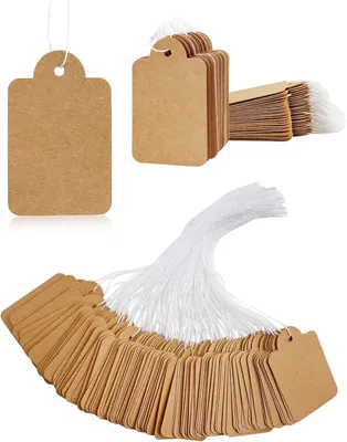 Produktbild von Preisschilder 500 Stück, 2,8 x 4,5 cm, leere Etiketten, braunes Papier, knick- und reißfest