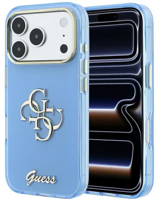 Imagen del producto de Funda Guess IML 4G Script Metal para iPhone 18 Pro / 17 Pro, color azul claro