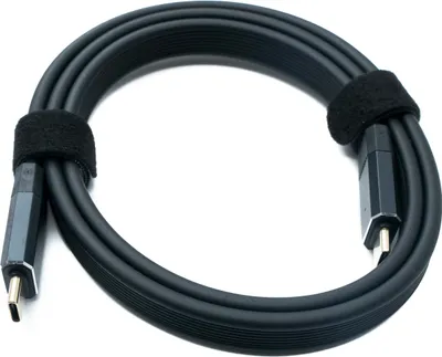 Obrázek produktu pro SYSTEM-S USB 3.2 Gen 2 kabel 50 cm typ C zástrčka-zástrčka plochý kabel černý 20 Gbit/s 100 W