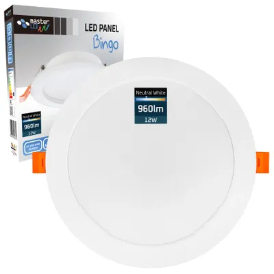 Produktbild von MasterLED LED Panel Bingo 12W, Rund Ø17 cm, 960 lm, 4000K, Einbauleuchte, Weiß, IP20