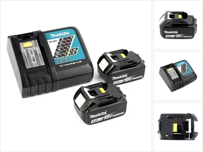 Image de Makita Power Source Kit 18 V ( 197490-7 ) avec 2x BL1840B batterie rechargeable 4,0 Ah + DC18RC kit chargeur.
