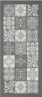 Zdjęcie produktu dla Dywan welurowy antypoślizgowy MAIOLICA 55X280 cm SZARY | GalleriaFarah1970