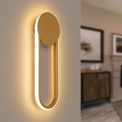 Produktbild von ZMH LED Wandleuchte Innen Wandlampe 12W Treppenhauslampe 41cm Gold Flurlampe Modern Design 3000K Warmweiß Minimalistische Wandbeleuchtung für Schlafzimmer Wohnzimmer Flur Treppenhaus Küche