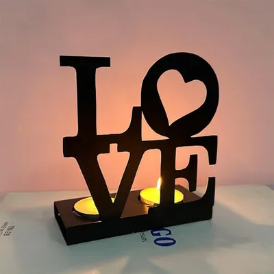 Productafbeelding van Decoratieve Metalen Theelicht Kaars Houder Schaduw Art Theelicht Kaars Stand Theelicht Kaars Lover Theelicht Houder Thuis Ornament voor Bruiloft voor