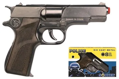 Zdjęcie produktu dla Rewolwer Policji GONHER 125/0 - Metalowy Pistolet z 8 Nabojami dla Miłośników Modeli i Kolekcjonerów! Idealny Do Zabaw oraz Realistycznych Symulacji!