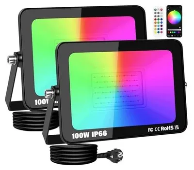 Zdjęcie produktu dla Reflektor LED rgb 100W inteligentny zmiana kolorów sterowanie app na