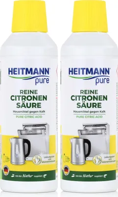 Produktbild von Heitmann pure Reine Citronen Säure 500ml - Löst Kalk in Küche (2er Pack)
