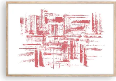 Produktbild von Gerahmtes Poster - Rahmen in heller Eiche - Rot Textur Muster - 91,5x61 cm - Wand Bild - Wanddeko - Wandbilder - Kunstposter - Wandposter - Bilderrahmen - Bilder - Kunstdruck - P2NAA91x61-5048