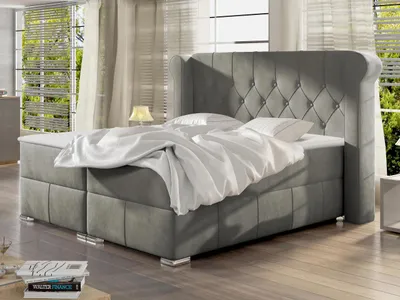 Obrázek produktu pro Hotelová dvojlůžková postel 160x200 RUFIO - šedá + topper