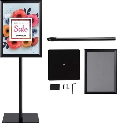 Productafbeelding van Famanu A3 verstelbare posterhouder met zware, vierkante voet, 42 x 29,5 cm (zwart)