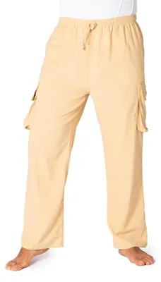 Immagine prodotto di Pantaloni cargo in cotone naturale, colore beige