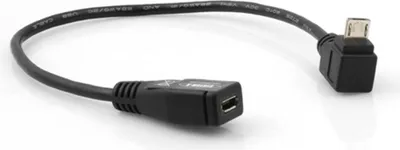 Produktbild von System-S Micro USB Kabel 90° Winkel auf Micro USB Buchse 20 cm
