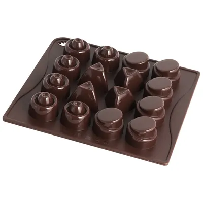 Produktbild von Dr. Oetker Silikon-Schokoladenform"Classic", Pralinenform für 16 Köstlichkeiten, aus hochwertigem Platinsilikon, zur Zubereitung von Pralinen oder Eis, (Farbe: braun)
