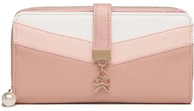 Productafbeelding van Damesportemonnee, meerkleurig, V-vorm, colorblock design, Polyurethanleer, model 4-2 Osa