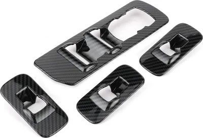 Produktbild von 4 Stück Fensterheber-Einstellpanel-Schalterverkleidungen im Kohlefaser-Stil, passend für Ford F150 2015-2020