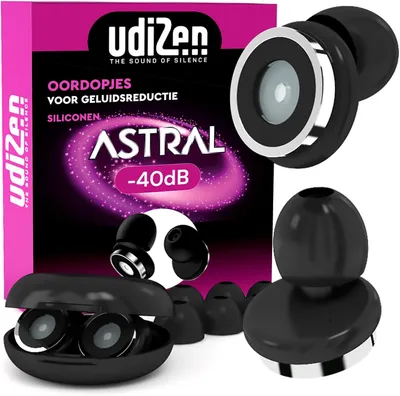 Obrázok produktu pre Štuple do uší 40dB, 1 pár, čierna, pre spanie, silikón, s puzdrom