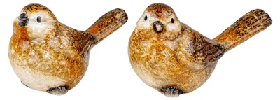 Produktbild von 2er Set Vogelfigur Keramik Dekofigur Vogel Tischdeko Deko Aufsteller Skulptur