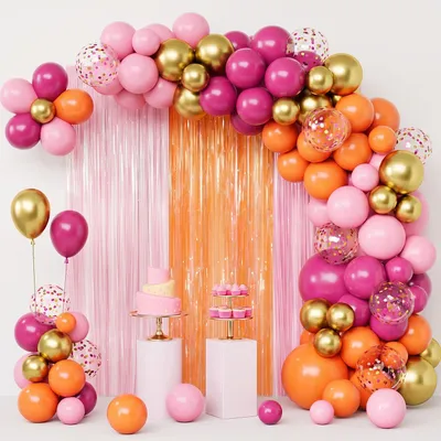 Produktbild von Ballonbogen-Set in Orange und Rosa