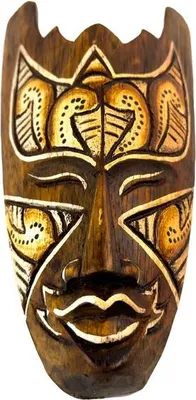 Produktbild von Maske bemalt 20 cm, Holz-Maske aus Bali, Wandmaske