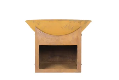 A product shot of a fire pit on a white background.