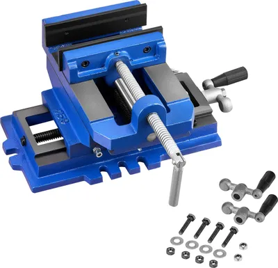 Image de SucceBuy Etau pour machine avec largeur de mors de 10,16 cm, étau croisé à 2 voies à axes XY, ouverture de mors de 8,89 cm, en fonte, serrage d'étau d'établi, convient pour le travail du bois, les perceuses et les fraiseuses CNC