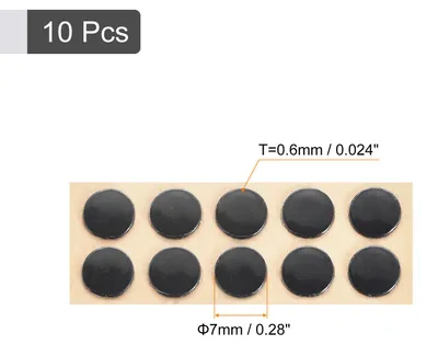 Image de Rond Souris Pieds Patins Tampons 0.7mm pour Jouer Souris Pieds Rechange Noir 10 Pcs