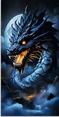 Produktbild von ARTland Glasbild Die Wut des Drachen XVII Größe: 50x100 cm