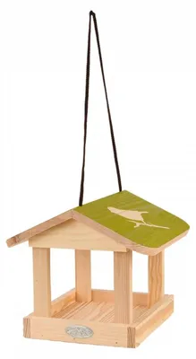 Image de Mangeoire à suspendre pochoir - L 23,1 x l 23,9 x H 20,1 cm - Beige