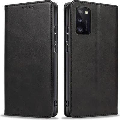 Produktbild von Handyhülle für Samsung Galaxy A41 Kunstleder Flip Cover Hülle Handytasche Case Kartenfach Farbe: Schwarz