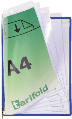Produktbild von Sichttafel Foldfive A4 mit 5 Sichttaschen VE=5 Stück blau