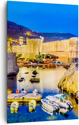 Produktbild von Bild auf Leinwand - Leinwandbild - Einteilig - Kroatien Dubrovnik Altstadt Festung - 80x120cm - Wand Bild - Wandbilder - Leinwanddruck - Wanddekoration - Leinwand bilder - Wandbild - PA80x120-2917