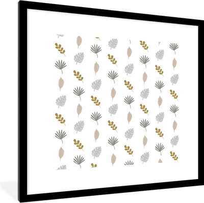 Produktbild von MuchoWow® MuchoWow® Gerahmtes Poster Natur - Muster - Blätter 40x40 cm - Poster mit zchwarzem Bilderrahmen - Poster - Plakat im Rahmen