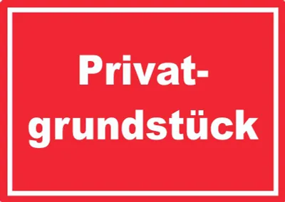 Produktbild von Privatgrundstück Schild weiß-rot A0 (841x1189mm)