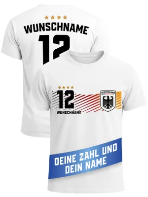 Produktbild von Herren T-Shirt Deutschland Trikot WM Fußball-Sommer 2026 Fußball personalisiert Fanshirt Deutschlandshirt Moonworks®