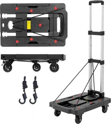 Produktbild von Famanu Klappbare Sackkarre 150 kg - Tragbarer Trolley für Haus und Garten