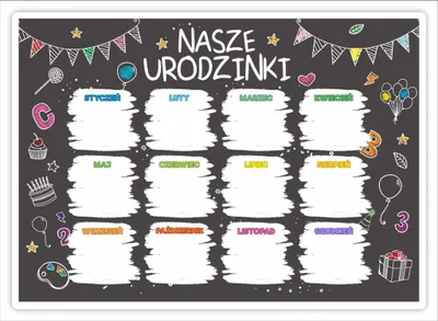 Produktbild von Geburtstagskalender - Kreidetafel