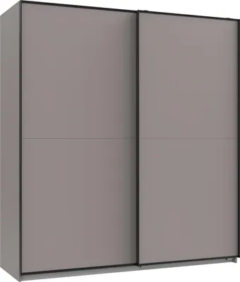 Produktbild von Schwebetürenschrank - 180 x 198 cm - 2 Türen - Saharagrau - Schwarz